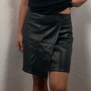 Black Faux Leather Skirt